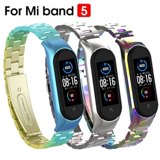 สายนาฬิกาข้อมือ วัสดุสเตนเลส โลหะ สําหรับ Xiaomi Mi Band 5 Mi Band 5 Mi Band 5 NFC