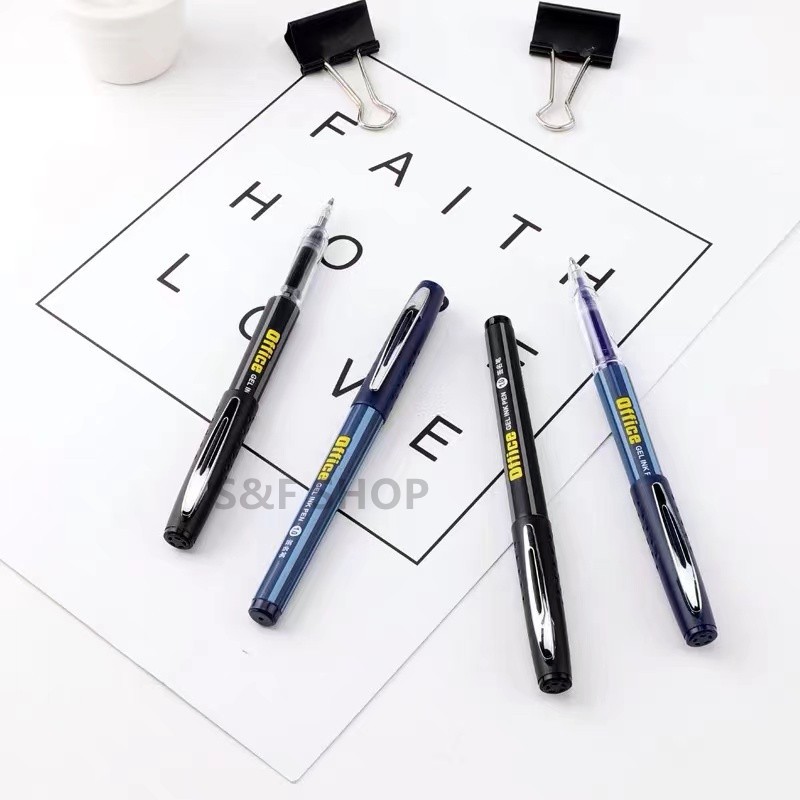 ปากกาเจล ขนาดเส้น1.0 mm  BAOKE รุ่นPC-1048 แบบมีปลอก ด้ามพาสติกจับถนัดมือ หมึกน้ำเงิน/ดำ  (ราคาต่อด้าม) #school #office