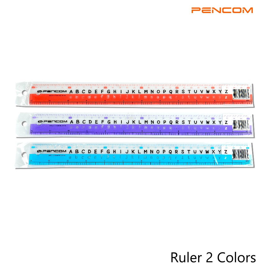 Pencom ไม้บรรทัด 30 ซม. A B C Ruler 30 cm. A B C(รับใบเสร็จรบกวนแจ้งในหมายเหตุ)