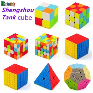 รูบิค Shengshou Tank 2X2 3X3 4X4 5X5 Pyramid Megaminx Rubik Cube