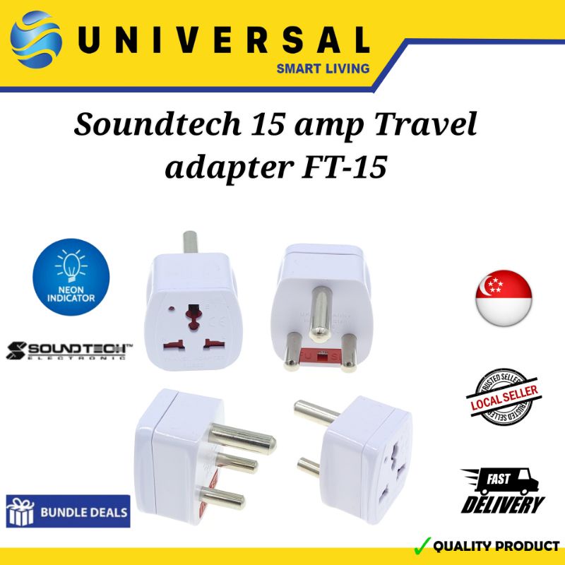 [SG SHOP SELLER] Soundtech 15 amp Travel adapter FT-15