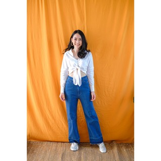 Lady DO jeans - Mid Blue กางเกงยีนส์ขายาวทรงกระบอกตรง