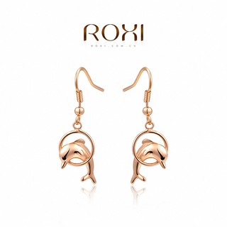 ROXI ต่างหูโลมา ลอดห่วง 18K Rose gold