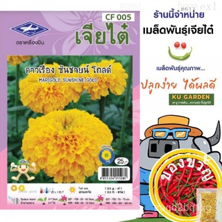 CHIATAI  ดอกไม้ เจียไต๋ H005#ดาวเรือง ซันชายน์ โกลด์  ดอกไม้ซอง ผักซอง เมล็ดพันธุ์ เมล็ดพันธุ์ผัก เมล็ดพันธุ์ดอกไม้ ดอกไ