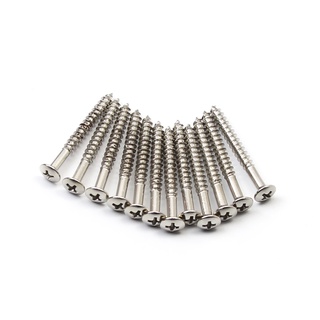 Fleor สกรูโครเมี่ยม 4.8x42 มม. สําหรับคอกีตาร์ FD Strat 12 ชิ้น