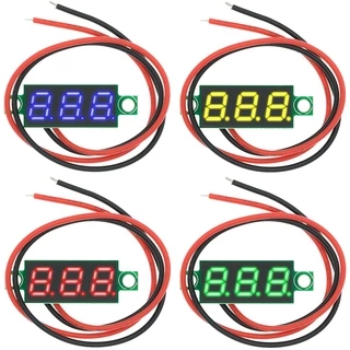 เครื่องทดสอบแรงดันไฟฟ้า โวลต์มิเตอร์ดิจิทัล ขนาดเล็ก 0.28 นิ้ว 2.5V-40V หน้าจอ LED สีแดง น้ําเงิน เหลือง เขียว
