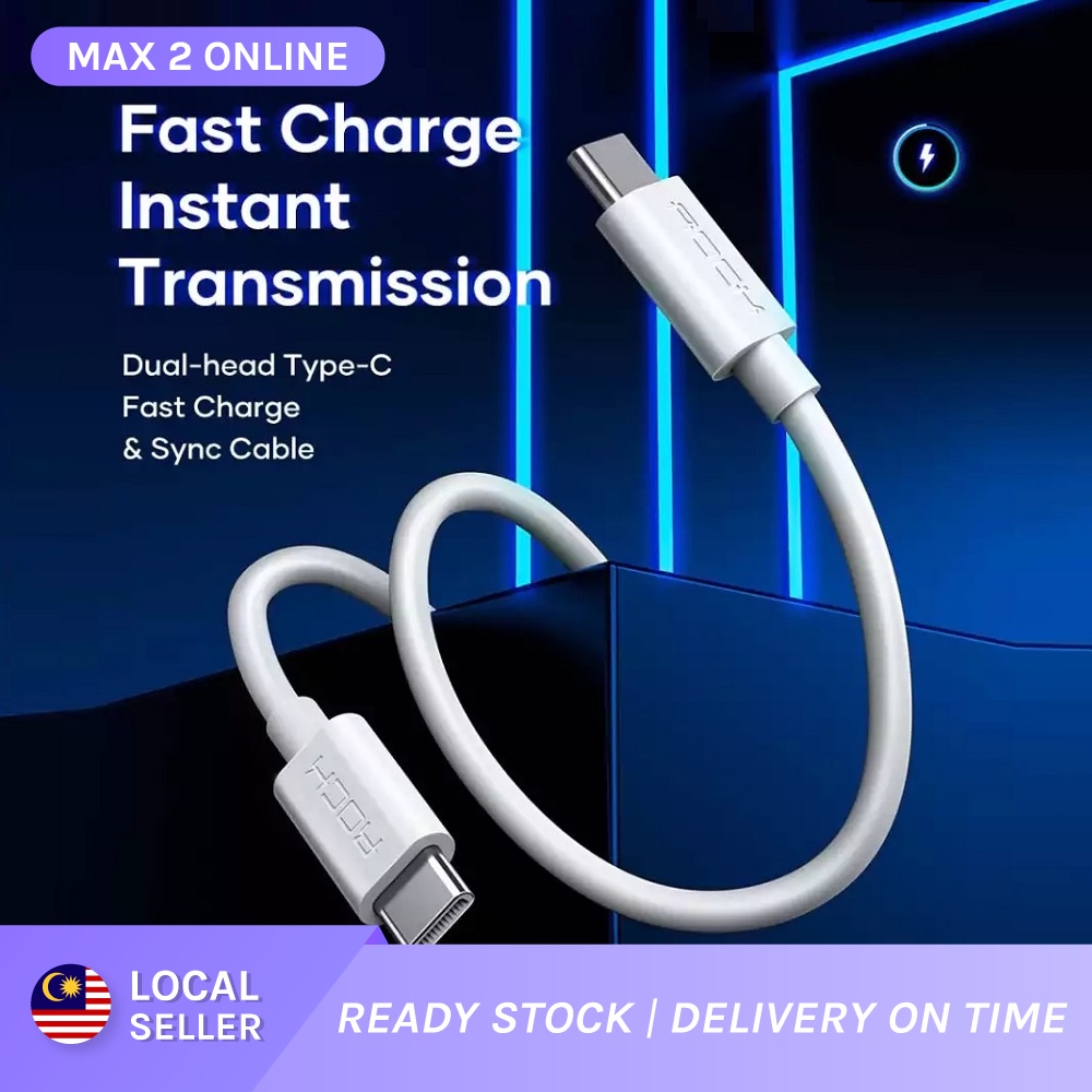 Max2 PD 60W Dual Type-C Cable QC3.0 Fast Charging & Data Transfer สําหรับ iPad, Samsung, Xiaomi Type