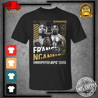 เสื้อยืดผ้าฝ้ายพิมพ์ลาย เสื้อยืด พิมพ์ลาย UFC Francis "PREDATOR" ngannou Champ สีดํา สําหรับผู้ชาย