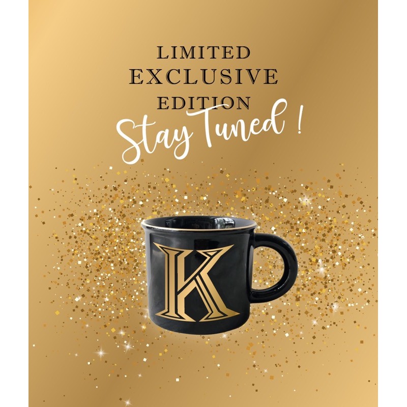 Le Coucher, Exclusive Alphabets Mug Black & Gold, แก้วมัคสีดำทอง ของขวัญสำคัญ แก้วกาแฟ ลายสวยหรู