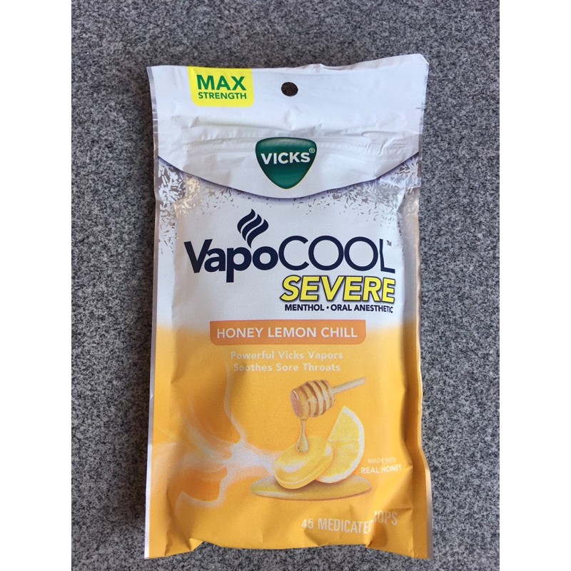 ลูกอม VICKS Vapo Cool รสน้ำผึ้งมะนาว ขนาด45เม็ด