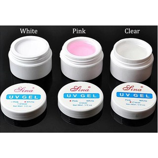 Sina UV Gel เจลต่อเล็บ กาวเจลติดเครื่องประดับ พร้อมส่ง เจลต่อเล็บ Sina สีใส/สีขาว/สีชมพู ขนาด 15 กรัม ของดี 💖