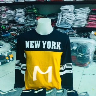 เสื้อยืด คอกลม แขนยาว สกรีน NEW YORK M