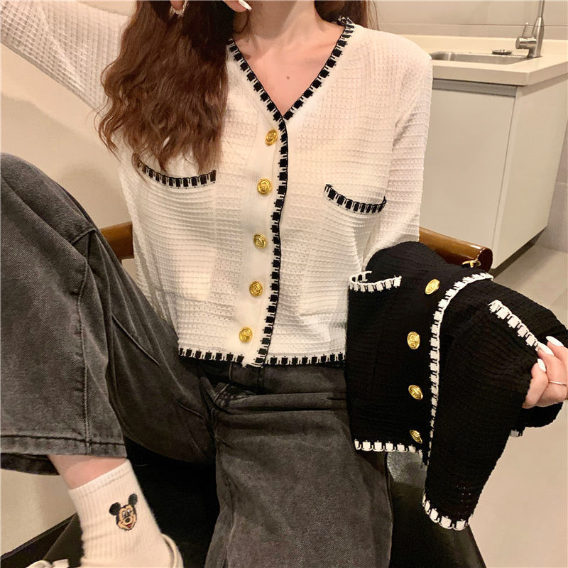 Mollygirl เสื้อไหมพรมแขนยาวสไตล์ชาแนลทรงผู้ดีลูกคุณ 6563-1 - mll ...