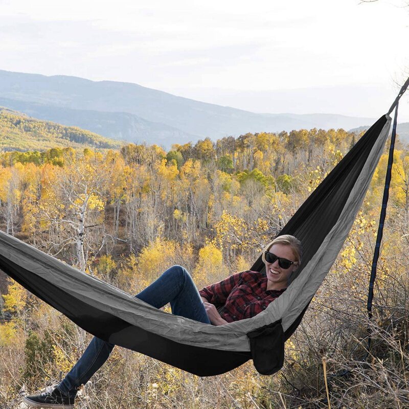 【ส่วนลด】№【จัดส่งฟรี】Camping Hammock Double Single Lightweight Hammock ...