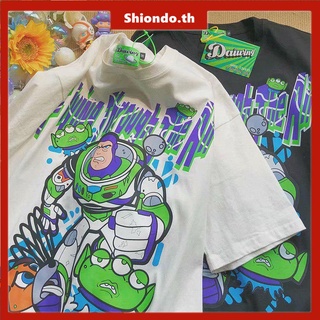 Disney Buzz Lightyear T Shirt Toy Story T shirt เสื้อยืดผู้หญิงสาวลายการ์ตูนน่ารัก เสื้อยืดผู้ชาย