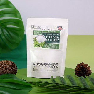 สตีเวีย อิริทริทอล ธรรมชาติ 100% (Stevia x Erythritol) นำเข้าจากอเมริกา ตรา Superboost Superfood คีโต เบาหวาน ทานได้