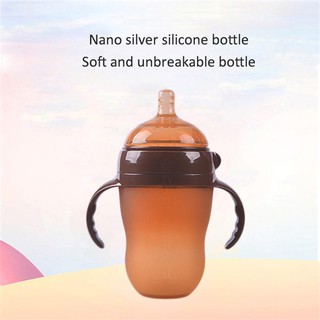 เด็ก​ขวดนมพร้อมจุกนมซิลิโคน nano-silver Silicone ขวดนม PP 250 มล