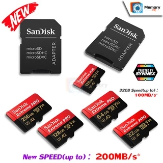 (ส่งด่วน/ขายส่ง) SANDISK Micro SDcard Extreme Pro 32GB/64GB/128GB/256GB (200MB) UHS-I V30 U3 เมม Memory card แท้