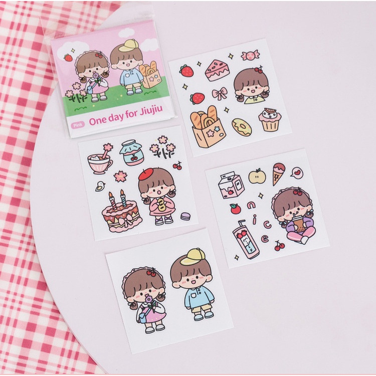 พร้อมส่ง สติ๊กเกอร์ตกแต่ง สติ๊กเกอร์ DIY 4 แผ่น