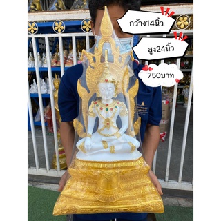 พระจักรพรรดิ สมเด็จองค์ปฐม  หน้าตักพระ 9 นิ้ว กว้าง14นิ้ว สูง 24 นิ้ว