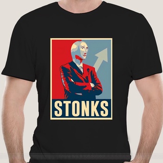 [S-5XL] เสื้อยืด ผ้าฝ้าย พิมพ์ลาย Stonks obama dank memes v1 แฟชั่นฤดูร้อน สําหรับผู้ชาย และผู้หญิง