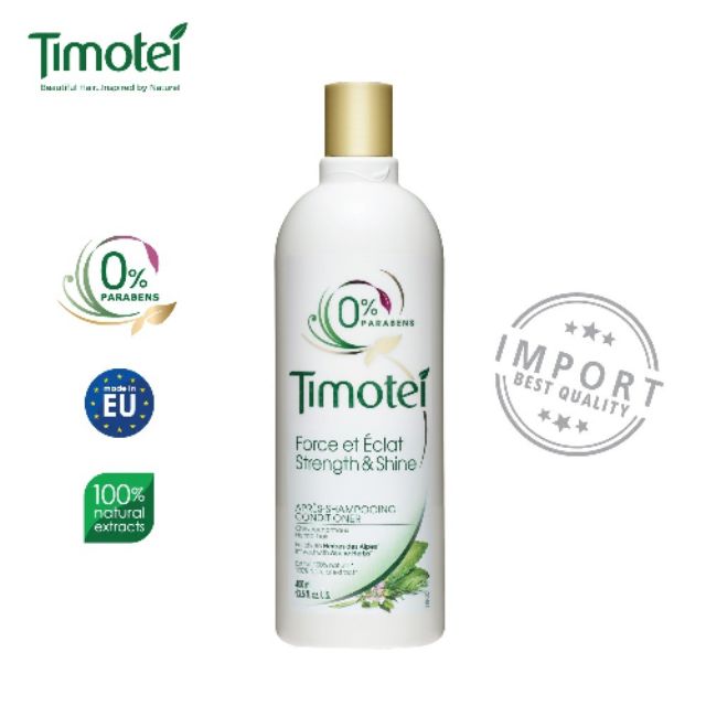 Timotei Strength & Shine Conditioner ทิมโมเท สเตรงท์ แอนด์ ชายน์ คอนดิชันเนอร์ จากธรรมชาติ