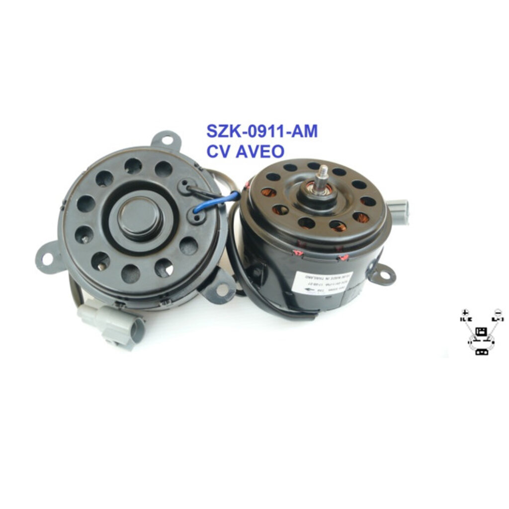 มอเตอร์พัดลม-แผงหม้อน้ำ (รหัสสินค้า SZK-0911-AM) CHEVROLET AVEO