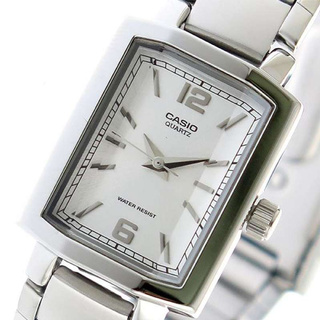 Casio รุ่น LTP1233D7ADF นาฬิกาข้อมือผู้หญิง สายสเตนเลส หน้าปัดสีเงิน ดีไซน์ กระจกตัดสุดหรูประกันศูนย์ 1 ปีเต็ม