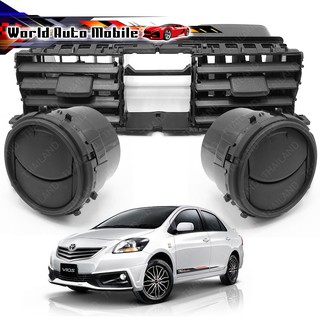 ช่องลมแอร์ (ชุด3ชิ้น) ช่องแอร์ Toyota vios 2007-2012 ดำด้าน จำนวน 3 ชิ้น