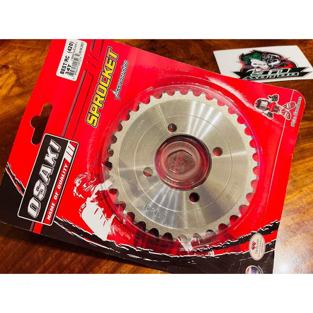 OSAKI 420 สเตอร์กลึง BEST RC KSR 34 ฟัน 420 สเตอร์หลัง เลส RC100 CRYSTAL AKIRA สเตอร์เลส OSAKI แท้