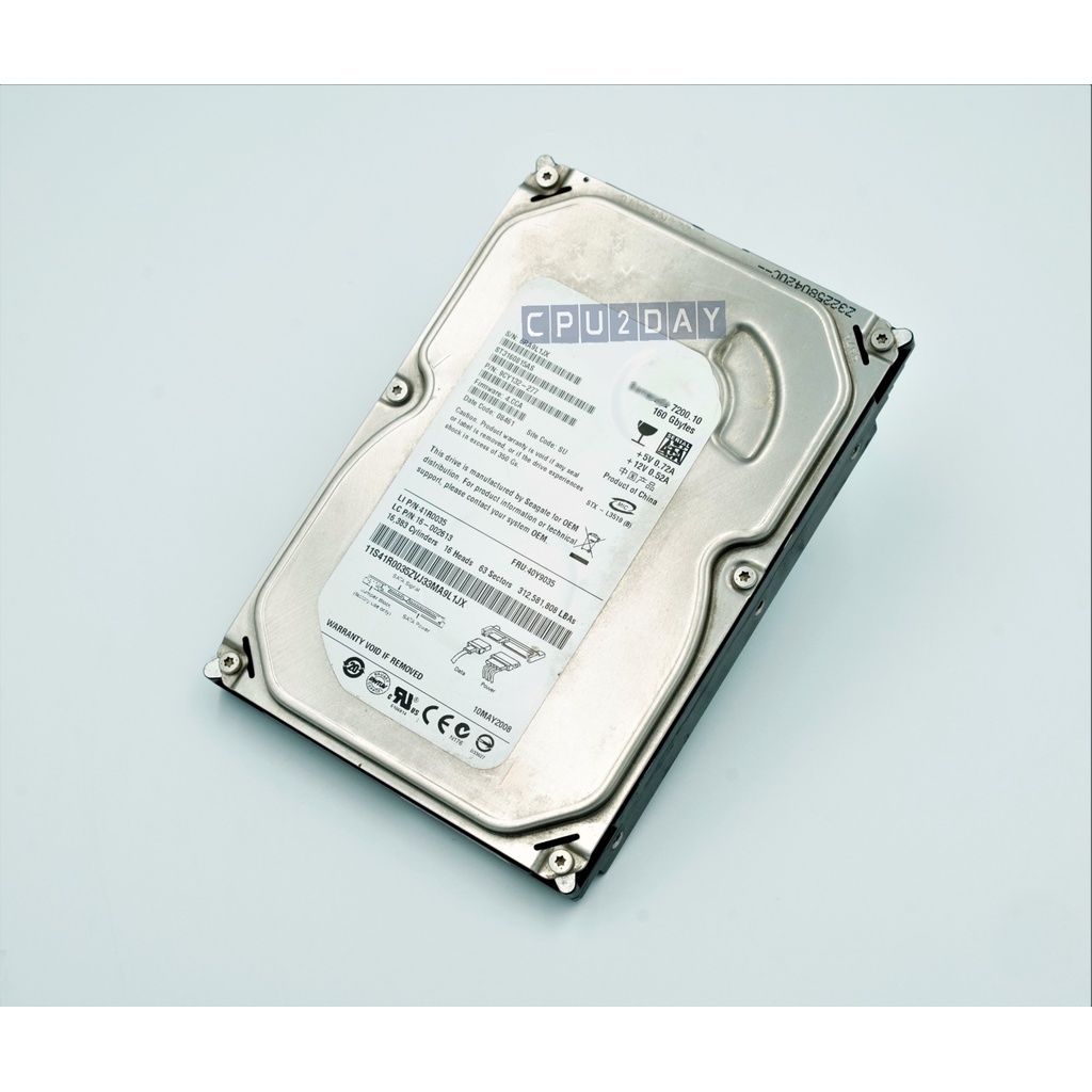 HDD 160GB Hard Disk ฮาร์ดดิสก์ 160GB แถมสายSATA PC คละยี่ห้อ พร้อมส่ง ส่งเร็ว ประกันไทย CPU2DAY