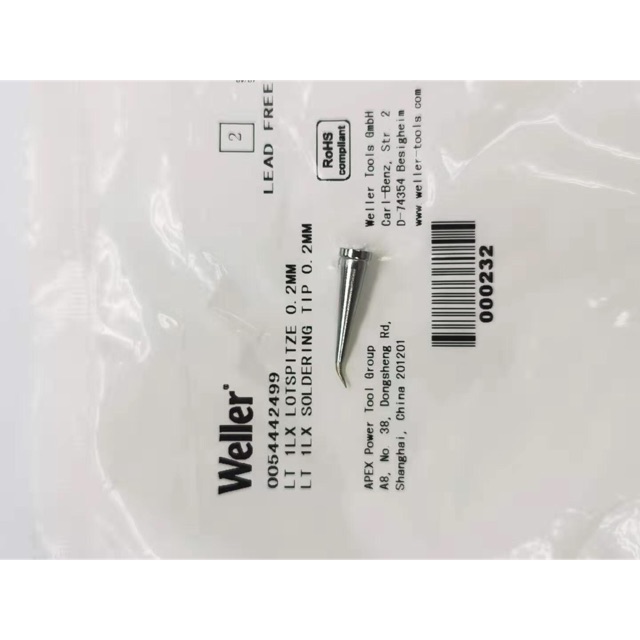 ปลายหัวแร้ง Weller ของแท้100%LT 1L 0.2mm