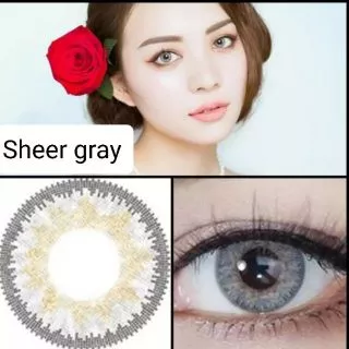 💖 Kitty kawaii ๑ mini Sheer สายตา -00 ถึง -1000 brown gray Contactlens บิ๊กอาย คอนแทคเลนส์ ราคาถูก แถมตลับฟรี.
