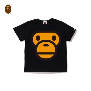 Bape เสื้อยืดแขนสั้น พิมพ์ลายการ์ตูน BABY MILO สีพื้น แฟชั่นฤดูใบไม้ผลิ และฤดูร้อน สําหรับเด็ก