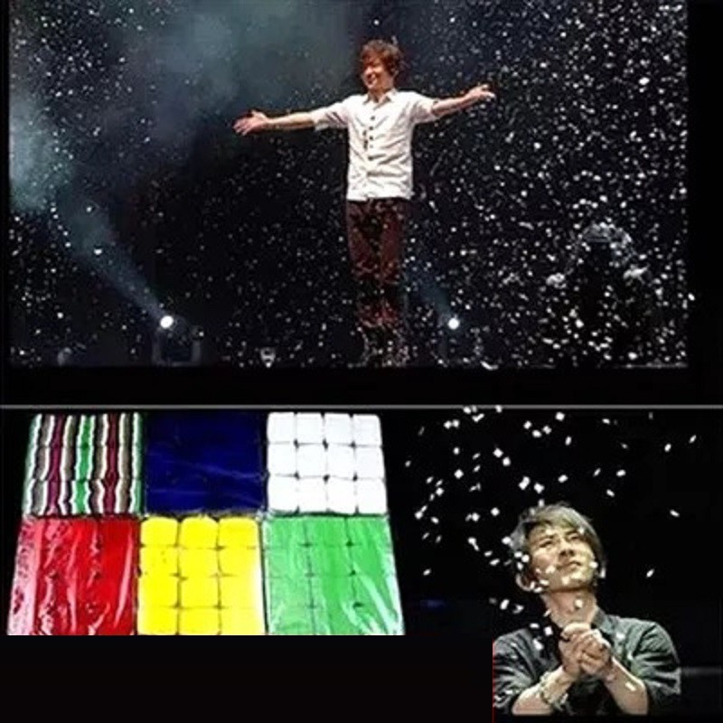 12 ชิ้น/ล็อตเกล็ดหิมะกระดาษ SnowStorm กระดาษหิมะภาพลวงตา Magic Tricks Props ของเล่น