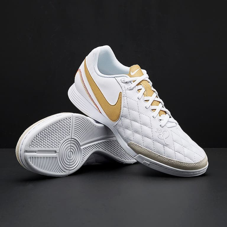 พร้อมส่ง️รองเท้าฟุตซอลล่าสุดนำเข้าราคาถูก ผู้จัดจำหน่ายล่าสุด Nike Tiempo X Ligera R10 สีขาวทอง - Ic รองเท้าฟุตบอลในร | Shopee Thailand