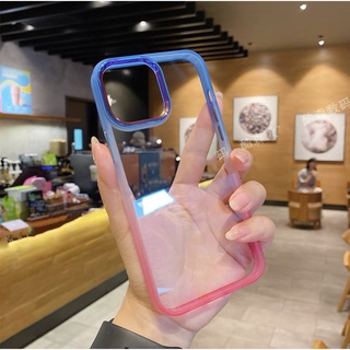 เคสหลังใสขอบสีทูโทน เรียวมี Case Realme C35/C21/C35/C25Y/C3/C12/5s/9i/6i/Narzo 50APrime เคสกันกระแทก ไล่สี ส่งจากไทย