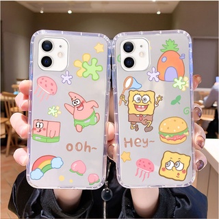 Compatible For Tecno POVA 5 4 Pro Spark 10 Pro Spark GO 2023 POVA 2 NEO POP 5 4 LTE Spark 8C 7T 7 Pro 6 Go Camon 18P 17P Burger SpongeBob Fun Transparent Phone Case