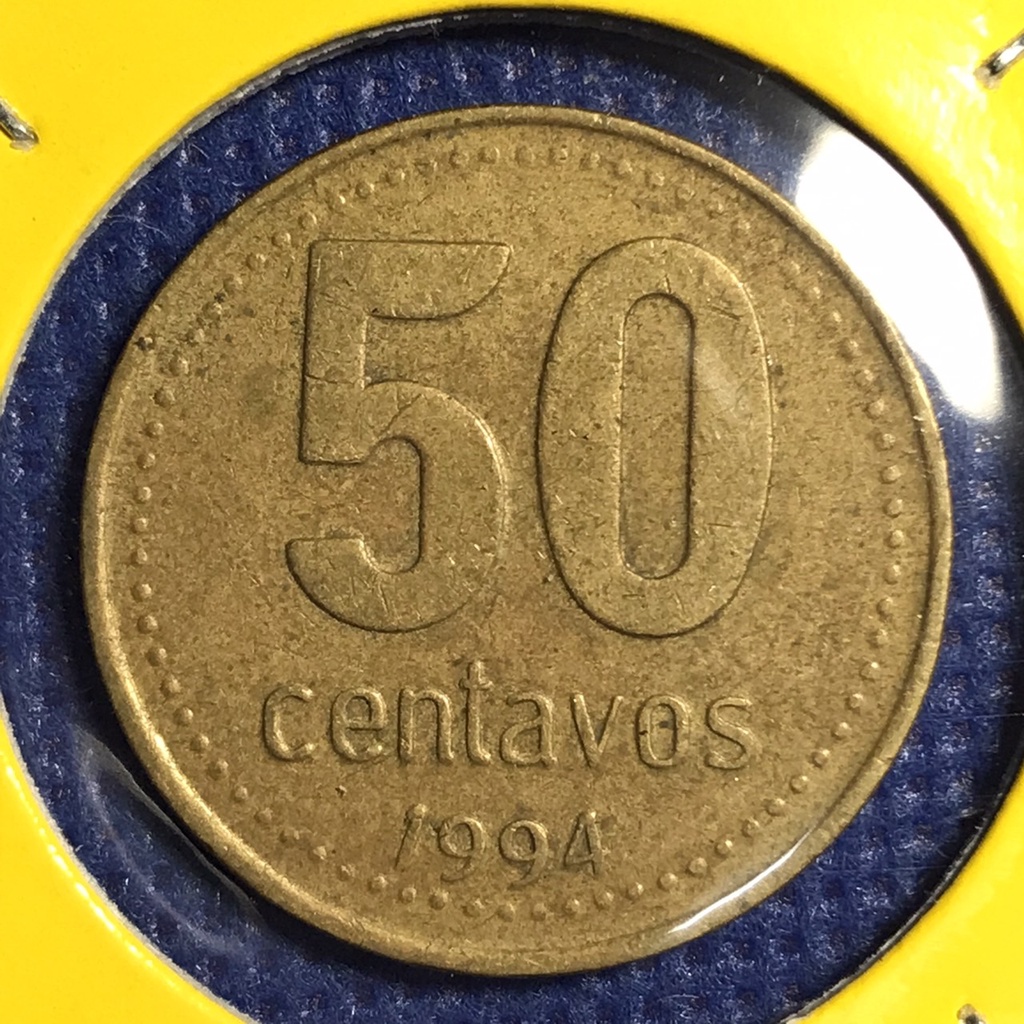 เหรียญเก่า#14745 1994 ประเทศอาร์เจนติน่า 50 CENTAVOS เหรียญต่างประเทศ เหรียญสะสม หายาก