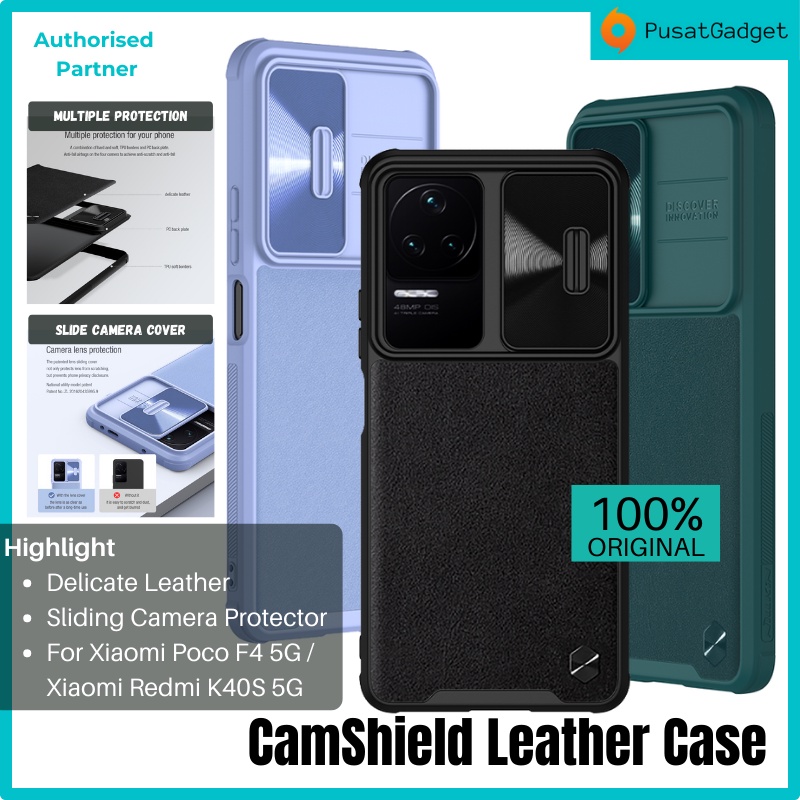 Xiaomi Poco F4 5G / Redmi K40S NILLKIN CamShield Leather Slide Camera Cover Casing