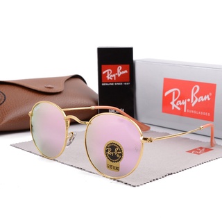 Ray-ban แว่นตากันแดด กรอบโลหะ ทรงกลม สไตล์วินเทจ คลาสสิก หรูหรา สําหรับผู้ชาย ผู้หญิง RB3447