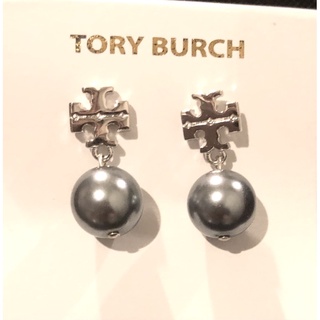 ต่างหูToryBurchแท้สีเทาสวยงามมาพร้อมถุงผ้า