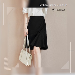 กระโปรงมินิ ทรงเอ-ไลน์ กระโปรงแฟชั่นหญิง เอวสูง Lotus leaf hem Mermaid Skirts 21042