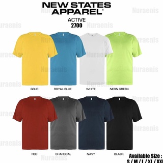 คอตต้อนคอกลมใหม่ล่าสุด - เสื้อยืดกีฬา แขนสั้น คอกลม พิมพ์ลาย NSA Active 2700 Polyster Jersey Dri Fit Futsal Running,.S-5