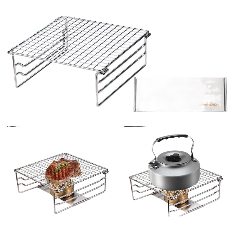 Portable Camping Grill Compact Mini Stainless Steel Campfire Charcoal ...