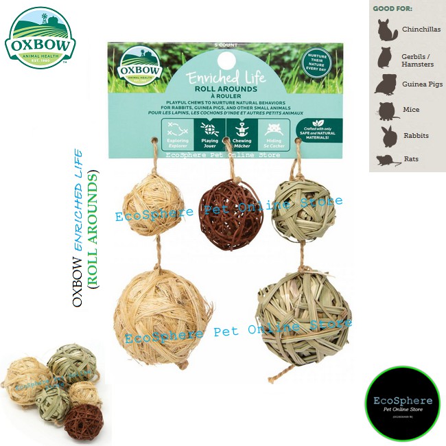 OXBOW ENRICHED LIFE ม้วนรอบสําหรับกระต่าย, หนูตะเภา, ชินชิลล่า, หนูแฮมสเตอร์, เจอร์บิล, หนูและหนู