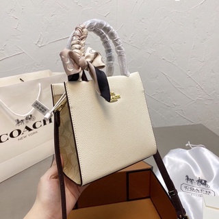 สินค้าใหม่-Coach-กระเป๋าผู้หญิง/กระเป๋าแนวทแยง 💯% ของแท้/หรูหรา ยิงจริง พร้อมส่ง [ส่งฟรี] กระเป๋าแบรนด์เนมแฟชั่นหวานๆ