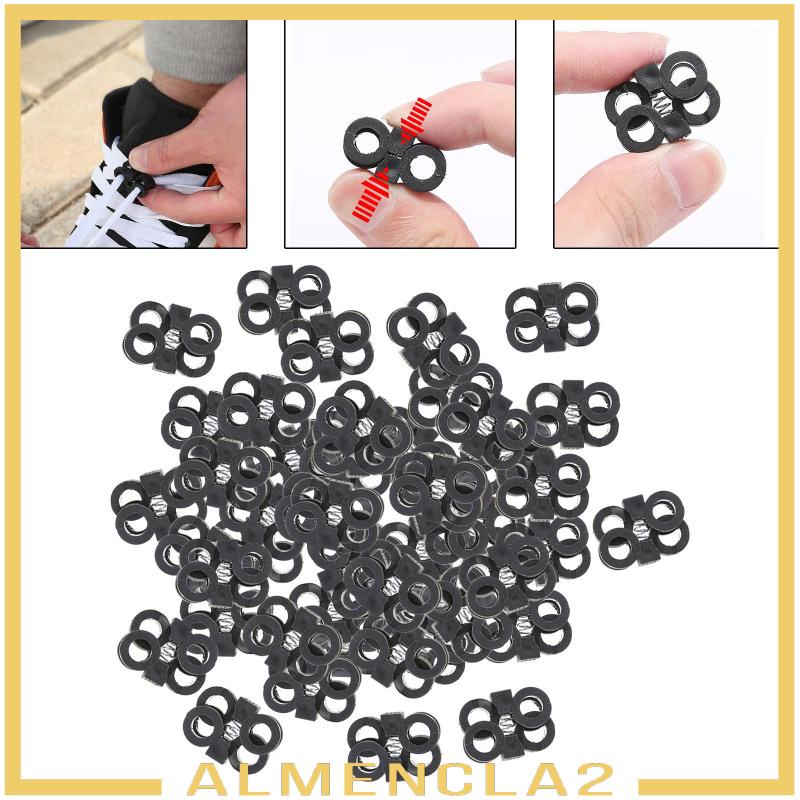 ALMENCLA2 50PCS Quick Shoelace Lock Shoe Strings Cord Fastener Buckle ...