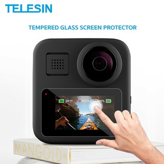 TELESIN Tempered Glass Screen Protector 9H 2.5D Full Coverage for GoPro Max