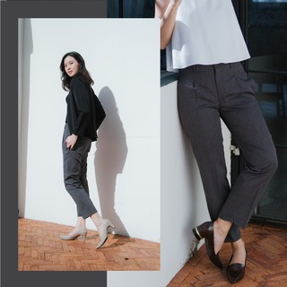 Cropped pants กางเกง 9ส่วน ขากระบอกเล็ก - Charcoal gray